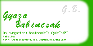 gyozo babincsak business card